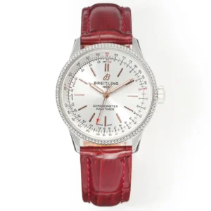 ZF Factory Breitling Navitimer Automatic Silver Red Leather – Super Clone Watch