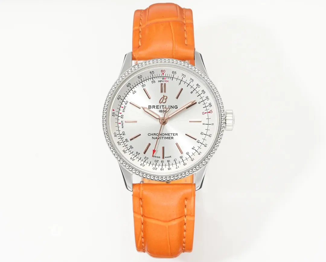 ZF Factory Breitling Navitimer Automatic Orange Leather – Super Clone Watch