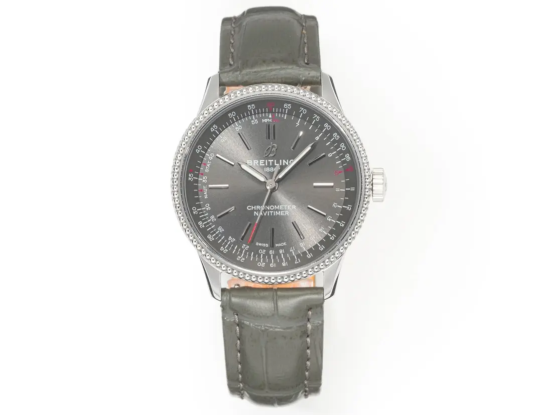 ZF Factory Breitling Navitimer Automatic Grey Dial Leather – Super Clone Watch Replica
