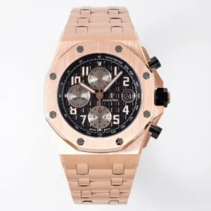 KZ Factory Audemars Piguet Royal Oak Offshore Rose Gold Black Dial Chronograph – Super Clone Watch