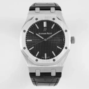 ZF Factory Audemars Piguet Royal Oak 15500 Black Leather Super Clone Watch