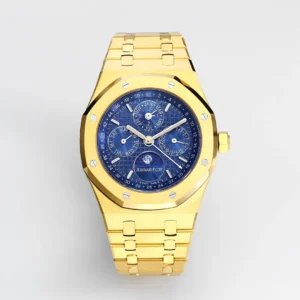 ZF Factory Audemars Piguet Royal Oak Perpetual Calendar Blue Dial Yellow Gold Super Clone Luxury Watch