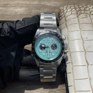 ZF Factory Tudor Black Bay Chrono Turquoise Dial Stainless Steel Bracelet Men’s Chronograph Watch