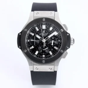 JJ Factory HUBLOT Big Bang 44mm Black Rubber Strap Chronograph Watch – Stainless Steel Case | Super Clone Watch