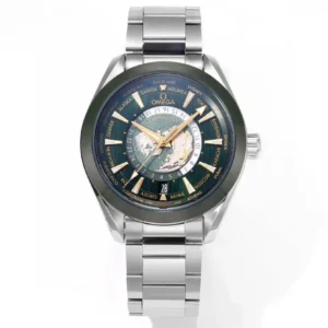 V6 Factory OMEGA Speedmaster World Time OT1 Green Steel – Premium VSF Watches