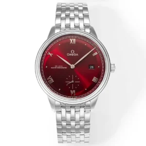 Omega De Ville Prestige Red Dial Steel Watch