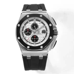 ZF Factory Audemars Piguet Royal Oak Offshore Chronograph Silver Black Rubber – Premium Super Clone Watch