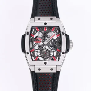 ZF Factory Hublot Masterpiece 906 Tourbillon Watch – Rose Gold/Platinum, Black and Red Leather Strap, Manual Wind Movement, Super Clone Edition