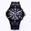 ZF Factory HUBLOT Big Bang 44mm Black Ceramic Chronograph Watch with Rubber Strap – Super Clone Edition