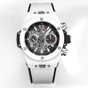 ZF Factory HUBLOT Big Bang Unico White Ceramic Chronograph Watch with Rubber Strap – Super Clone Edition