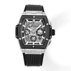 ZF Factory HUBLOT Spirit of Big Bang Black & Silver Limited Edition Watch – Model 642.NX.0170.RX with Rubber Strap – Best Replica Watch