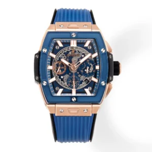 ZF Factory HUBLOT Spirit of Big Bang King Gold Blue Skeleton Dial Limited Edition Watch with Rubber Strap – Super Clone Excellence