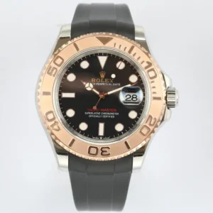 Rolex Yacht-Master 42 – Black Dial, Rose Gold Bezel, Oysterflex Strap