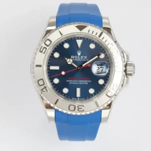 Rolex Yacht-Master 42 Blue Dial Stainless Steel Case with Blue Rubber Strap – Sporty Elegant Automatic Timepiece