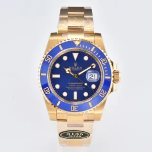 VS Factory Rolex Submariner 40mm Blue Dial Gold Tone Watch – 116618 Series