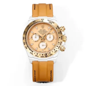Rolex Daytona Carbon Fiber Custom Edition – Champagne Dial, Brown Strap, Enhanced Night Glow Case by VSF Watches Official Store
