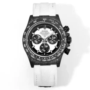 Rolex Daytona Carbon Fiber Custom Edition – Black with White Strap