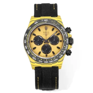 Rolex Daytona Carbon Fiber Night Glow Case Watch – Yellow with Black Strap by VSF Watches Official Store