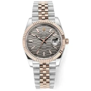 VS Factory Rolex Datejust 41mm Watch with Platinum Bezel, Grey Dial, and Super Clone Quality
