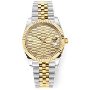 Rolex Datejust 41mm Two-Tone Gold and Steel Watch with Fluted Bezel – Super Clone