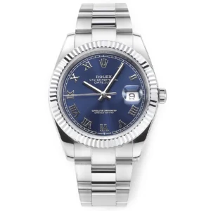 Rolex Datejust 41mm Watch – Blue Dial, Fluted Bezel, Stainless Steel, Super Clone VSF Watch