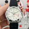 BLS Factory Breitling Men’s Superocean Automatic White Dial Silver Case Black Rubber Strap Watch