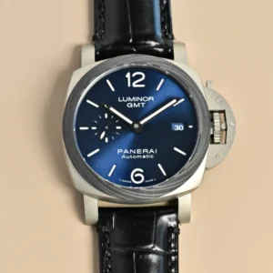 Panerai Luminor GMT Automatic Blue Dial Stainless Steel Men’s Watch with Black Alligator Leather Strap