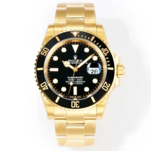VS Factory Rolex Submariner 41mm Date 116618LN Men’s Automatic Diver Watch in Yellow Gold with Black