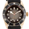 ZF Factory Tudor Black Bay Bronze Automatic Diver’s Watch with Black Dial, Rotating Bezel, and Black Leather Strap