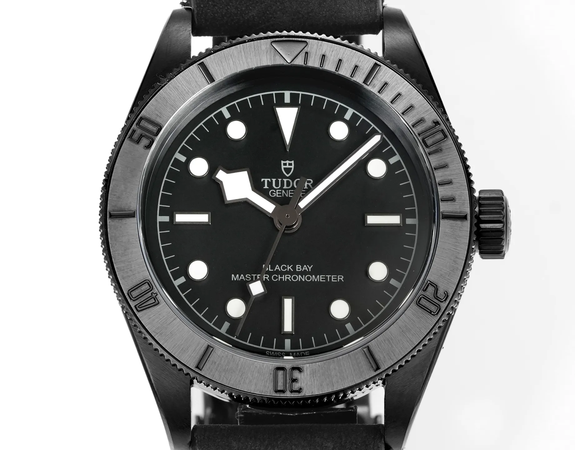 ZF Factory Tudor Black Bay Master Chronometer Black Dial Leather Strap Men’s Diver Watch